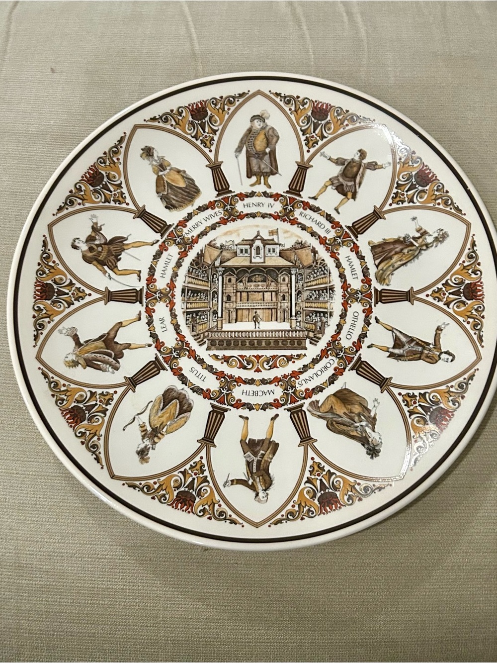 Vintage Wedgwood Shakespeare All the World’s a Stage 11” Plate - England